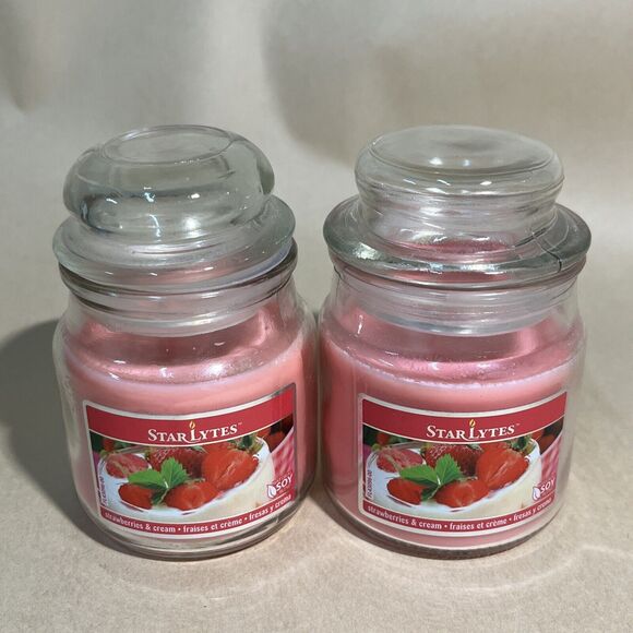 Lot Of 4 Mini Scented Jar Candle Star Lytes/Holiday Time 3 oz Three Scents New - Picture 2 of 10